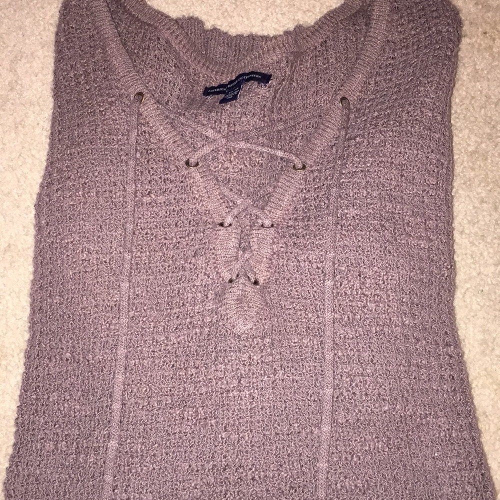American eagle lace up sweater